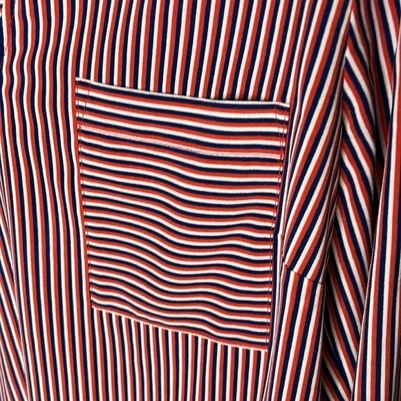 CAbi 5335 Franklin Striped Long Sleeve Spilt V Neck Blouse - Picture 7 of 14